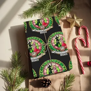 Wicked Movie Wrapping Paper Gifts, Glinda Elphaba Green Or Pink Family Matching, 2025 Wicked Wrapping Gifts, Christmas Holiday Party Paper