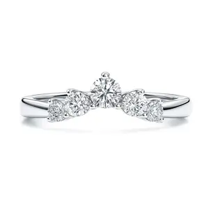 5-Stone Wishbone CZ Band in Sterling Silver