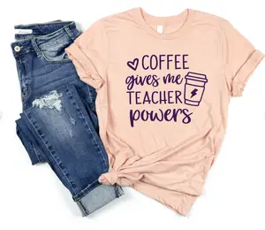 Coffee Gives Me Teacher Powers T-Shirt, Teacher Shirt, Teacher Gift, Teacher Life, Teacher Appreciation Shirt, Cute Teacher Shirt