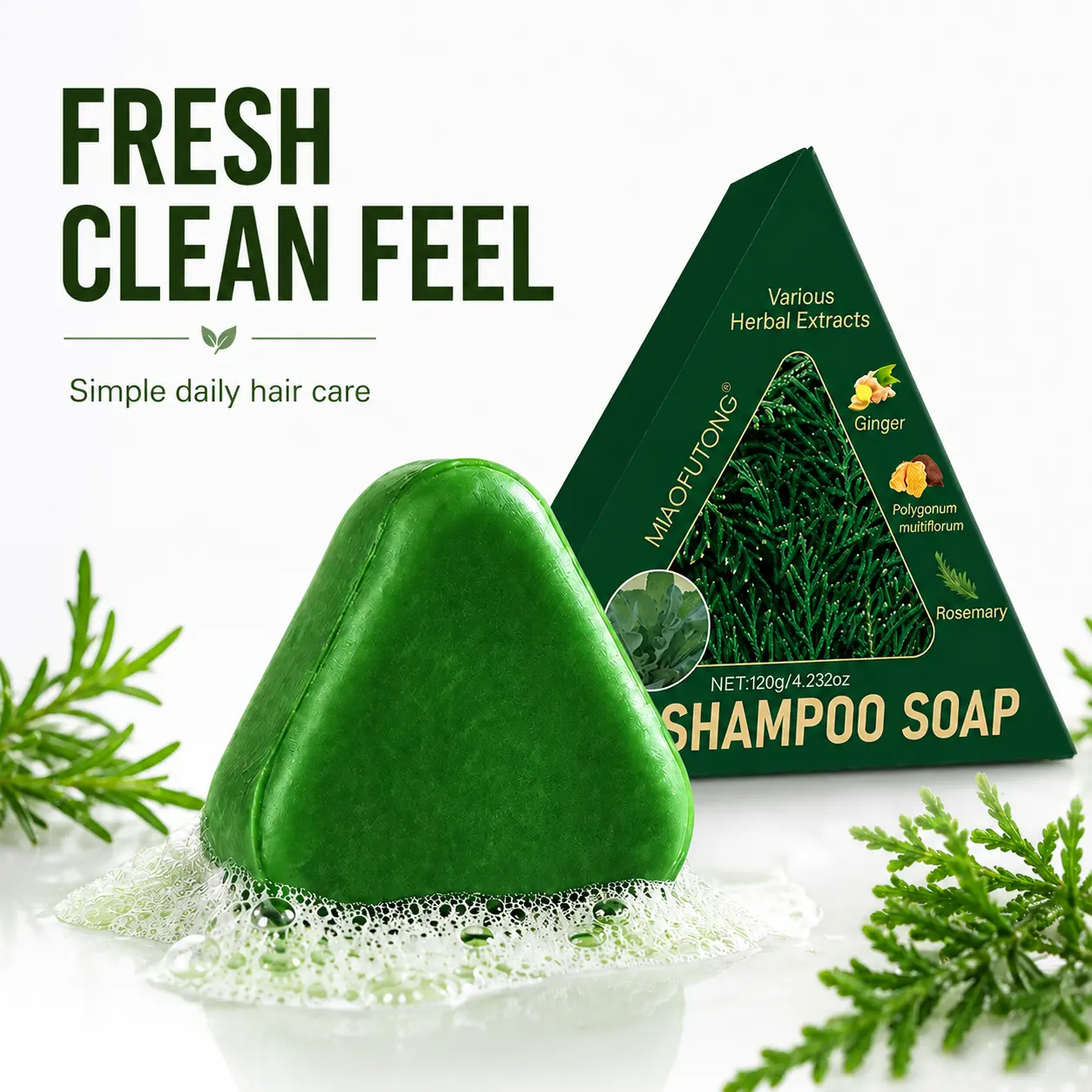 Plant shampoo soap Usman Grass & Oriental Arborvitae、 Handmade herbs to prevent thinning of hair