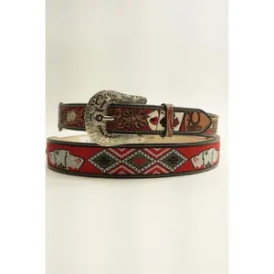 LA HERRADURA RED CASINO BELT NEW DESIGN