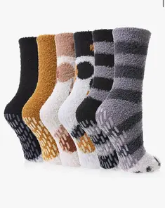 6 Pais Cat Paw Fuzzy Warm Socks - Comfortable Women's Wear