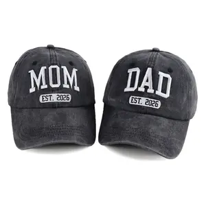 Mom and Dad Hats Est 2026, Mothers Fathers Day Birthday Gifts for Dad Mom, Pregnancy Must Haves for Expecting, New Parents Baseball Cap for Couples