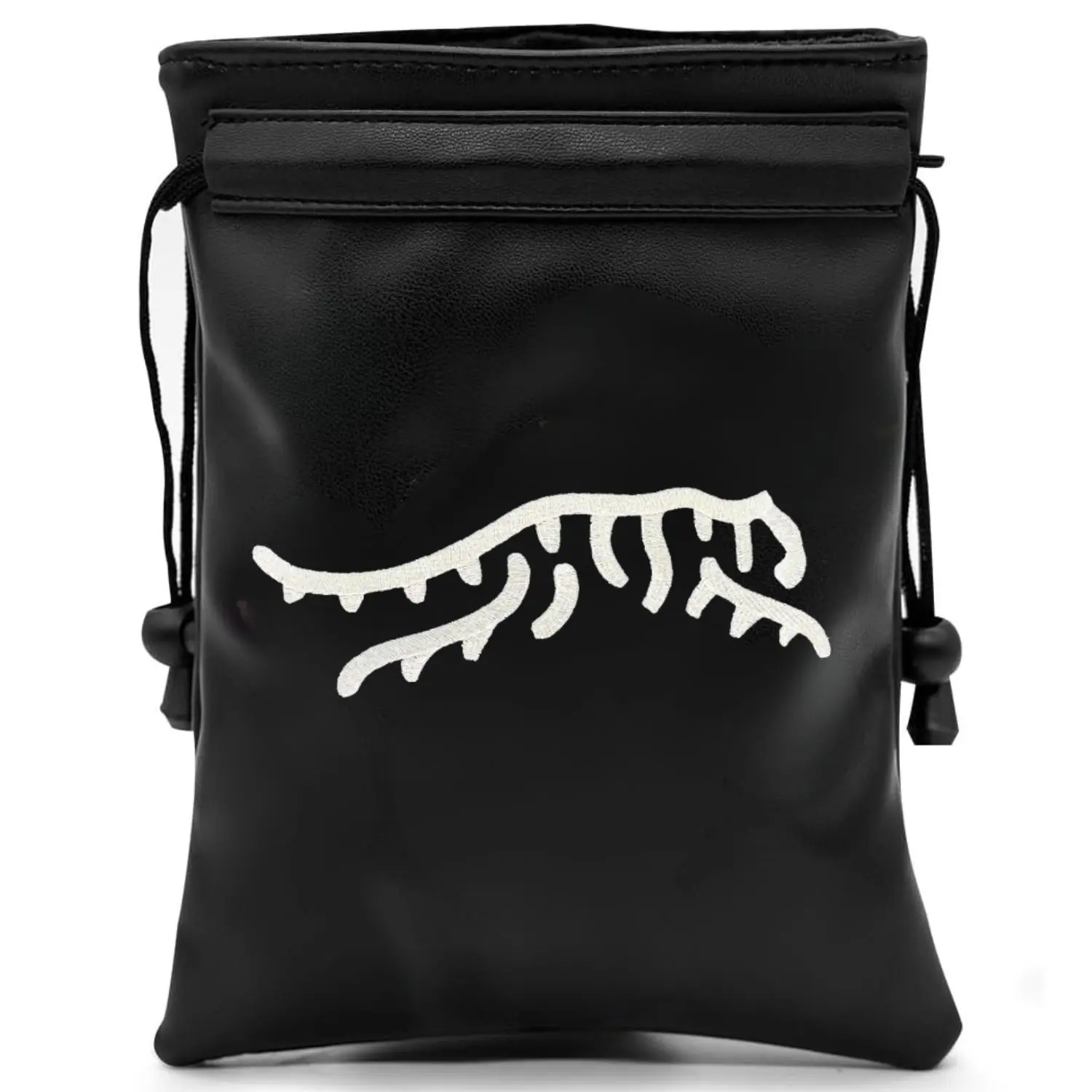 Black Abstract Tiger Durable & Waterproof Golf Valuables Pouch, PU Leather Golf Tee Pouch with Drawstring Closure Golf Ball Handbag Portable Ball Pouch, Accessories for Men Golfers Dad Boyfriend Husband Birthday Retirement Fathers Day- Unique Gift Idea