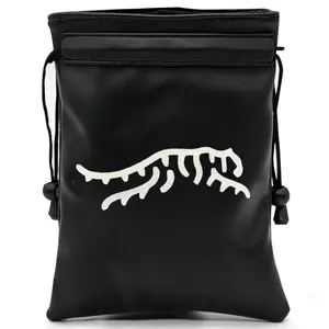 Black Abstract Tiger Durable & Waterproof Golf Valuables Pouch, PU Leather Golf Tee Pouch with Drawstring Closure, Golf Pack, Accessories for Men Golfers Dad Birthday Retirement Fathers Day Gift Idea