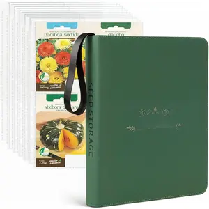 Zippered Seed Storage Organizer Binder with Handle,  & -Proof Gardening Seed Book, 4 * 6 Inch Pocket Fits  Seed Packets and Hold 120+ Seed Envelope