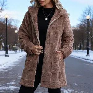 Women's Plush Long Hooded Cardigan - Loose Fit New Arrival (Autumn Winter)