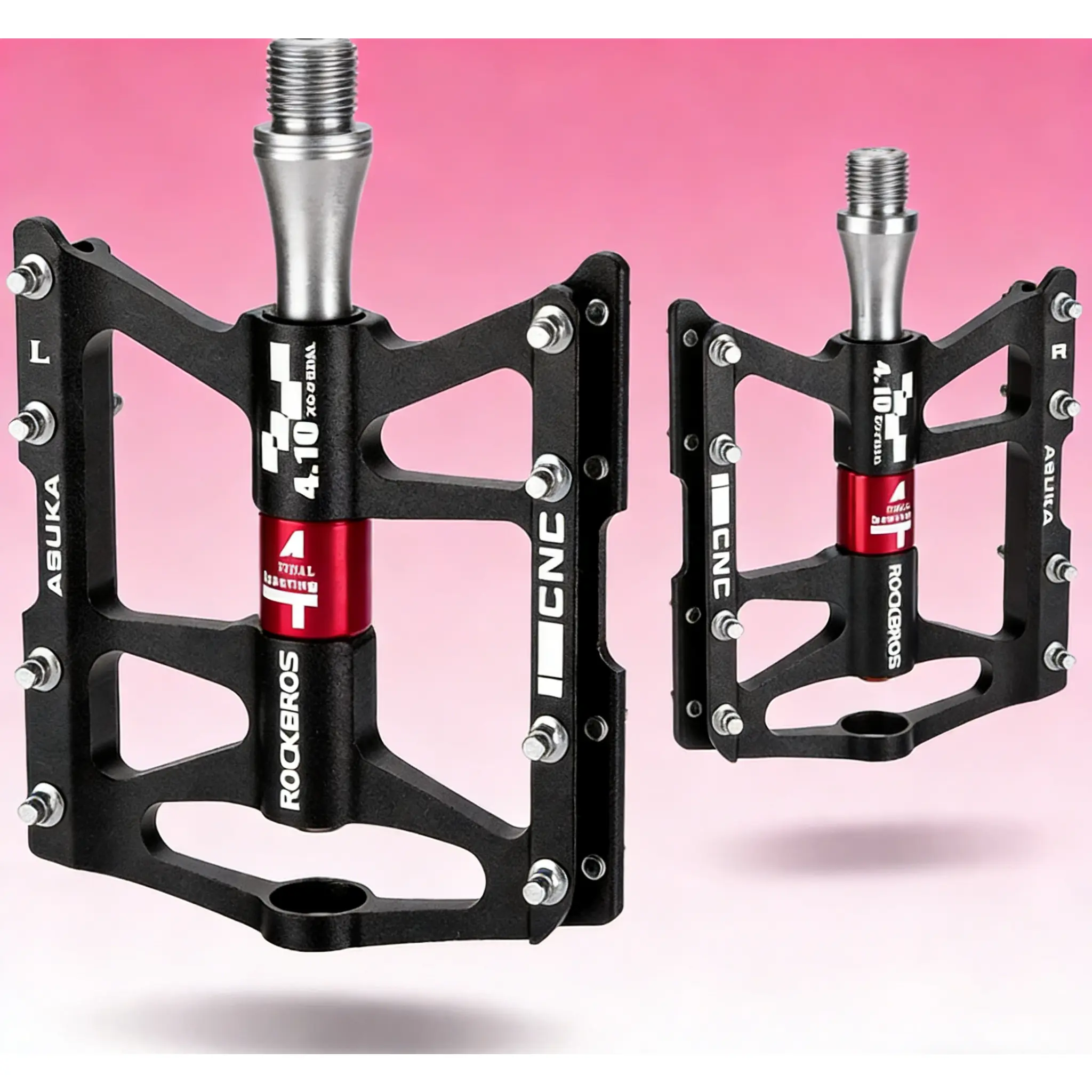 Mountain Bike Pedals MTB Platform Flat Pedals Aluminum Alloy 9/16 Inch Lightweight Non-Slip 3 Bearings for Men Women Racing Cycling