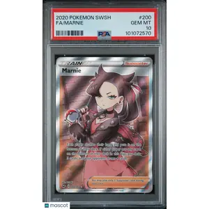 2020 Pokemon TCG—Marnie #200 Sword & Shield Base Set—Ultra Rare Foil PSA 10