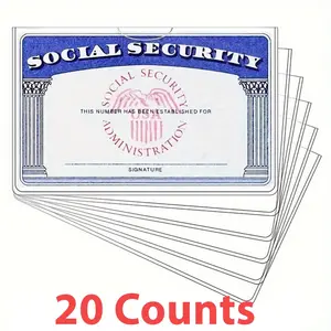 Social Security Card Protector Sleeves, 20pcs Waterproof PVC Card Protector Sleeves, Card Protector for Social Security, Medicare & Credit Cards