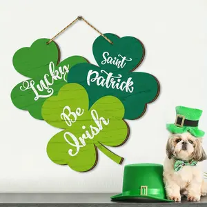 St Patrick's Day Decoration, Wooden Sign Design, Perfect Gift for All Seasons, Irish Clover Theme Party Decor, Lucky Four-Leaf Door Hanging