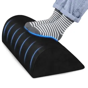 Drop-shaped Foot Rest with Soft Foam and Removable Cover for Office, Car and Home, Black
