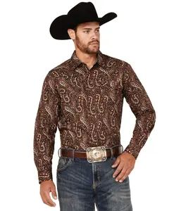 Cody James Men's Men'S Leo Paisley Print Long Sleeve Snap Western Shirt - Cjho24w41-Bn