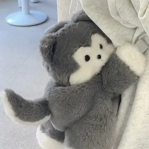 Cute Plush Dog Large Capacity Crossbody Bag, Cartoon Animal Pattern Shoulder Bag, Adjustable Strap, Ideal for Work School Travel Shopping, Adjustable Strap Satchel