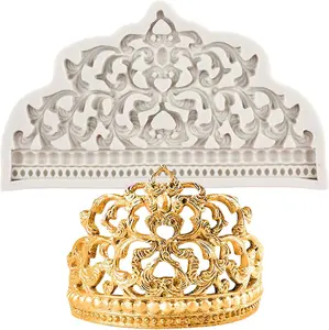 Crown Fondant Molds 3D Crown Cake Decorating Silicone Molds For Cake Decorating Cupcake Topper Chocolate Gum Paste Polymer Clay