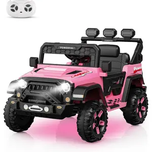 12V Kids Electric Ride On Car with 2.4G Remote Control, 3 Speeds, Soft Start, Music & Battery Display for Ages 3-6