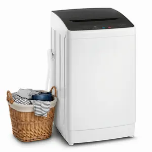 30LBS Washing Machine, Full-Automatic Portable Washer with Stainless Steel Drum, Electric Laundry Machine, Washer and Spin Dryer Combo with Drain Pump for Home, Apartment