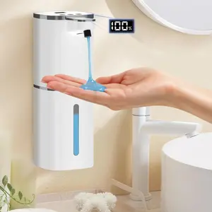 Automatic Liquid Soap Dispenser, 9 Adjustable Levels, 380ml/12.8oz, Touchless Hand Soap or Dish Soap Dispenser,IR Sensor & Display,Wall-Mount or Tabletop Use for Bathroom Kitchen