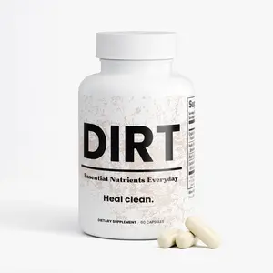 Dirt - Gut Health Daily Formula with Apple Cider Vinegar Inulin Prebiotic Fiber DigeZyme Enzymes & Lactobacillus Probiotics for Improved Digestion and Microbiome Support