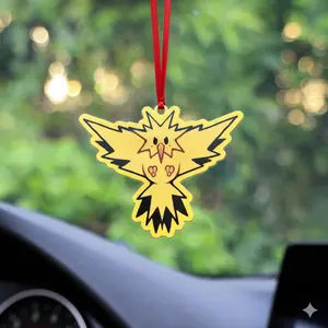 Poké Zapdos Acrylic Ornament, 2025 Poké Christmas Tree Decoration, Decor Home, Family Christmas Gift, 2D Flat
