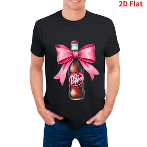 100% Cotton DR. PEP. Soda Lover Bow Coquette Trendy Aesthetic T-Shirt Menswear Top