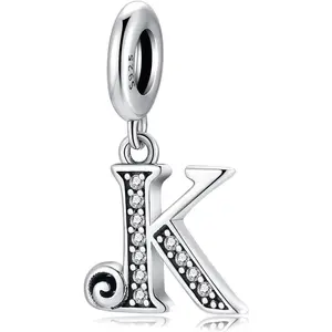 925 Sterling Silver Letter Charms for Bracelets and Necklace Alphabet Initial Pendant Jewelry Gift for Women