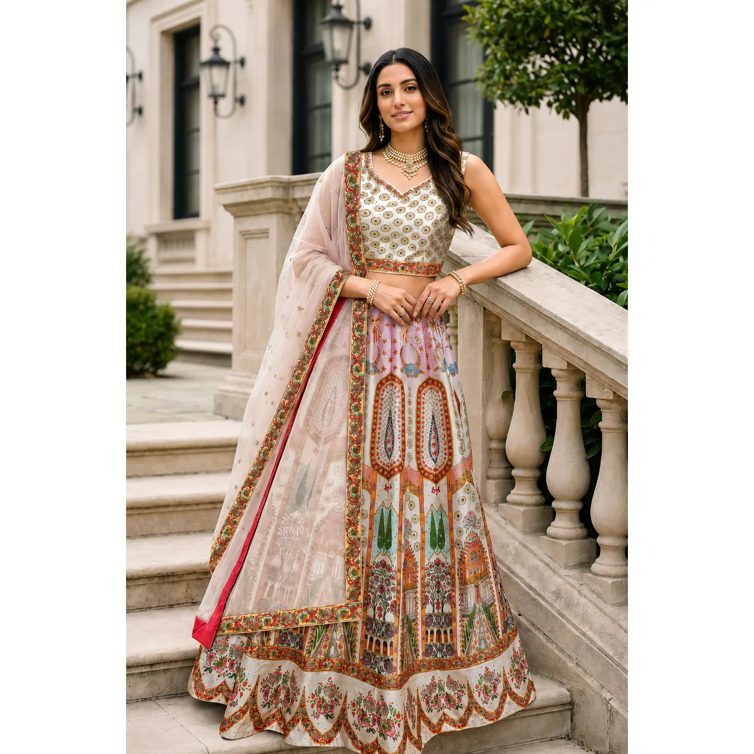 Ivory Garden Luxe 3-Piece Lehenga Set