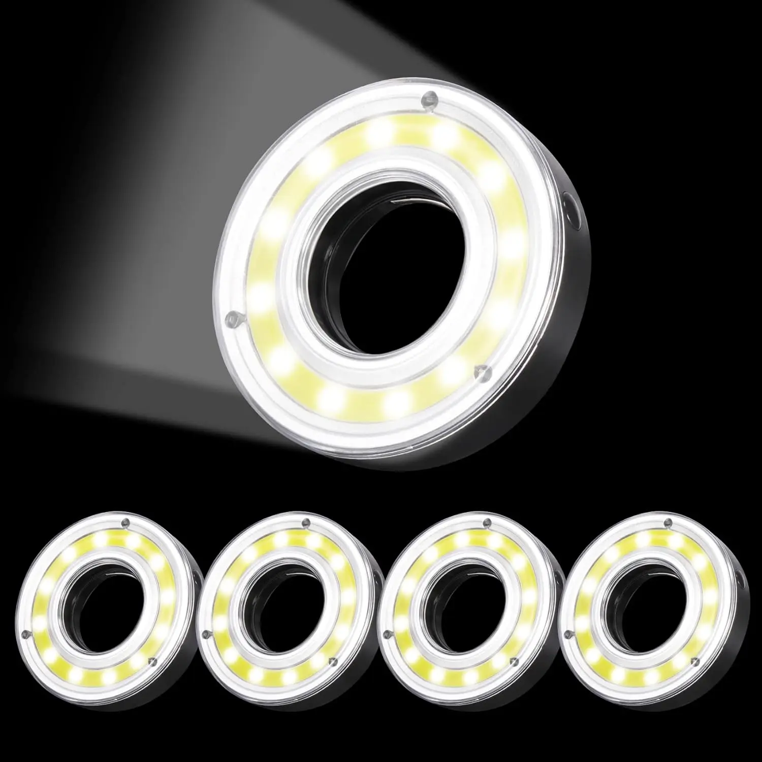 Golf Hole Lights 5 Pack - Led Light with Carabiner, Light Up Glow for Night Play, Luminous Glow Golf Cup Lights for Putting Green Flags and Poles