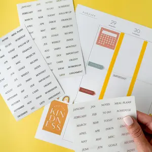 Set of 3 Foil Planner & Date Stickers