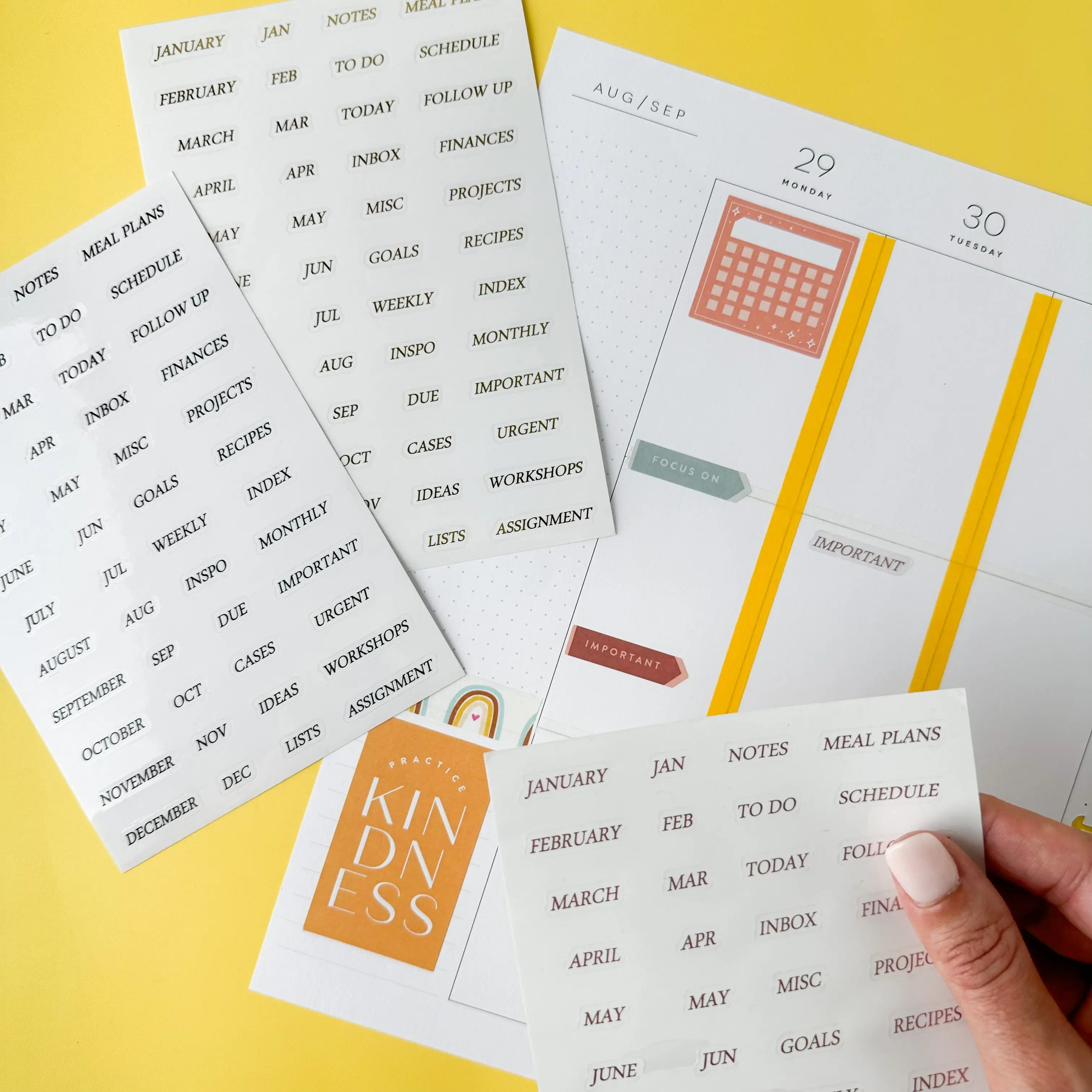 Set of 3 Foil Planner & Date Stickers