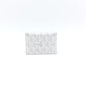 Pre-owned Goyard Coated Canvas Small Leather Goods White Card Holder T10414811