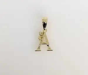 Plated Letter Initial "A" Pendant