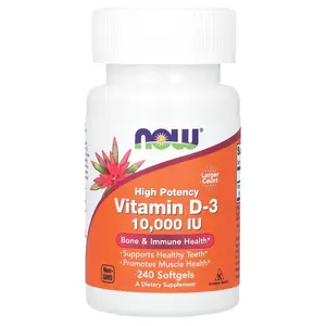 NOW Foods Vitamin D-3, High Potency, 10,000 IU, 240 Softgels