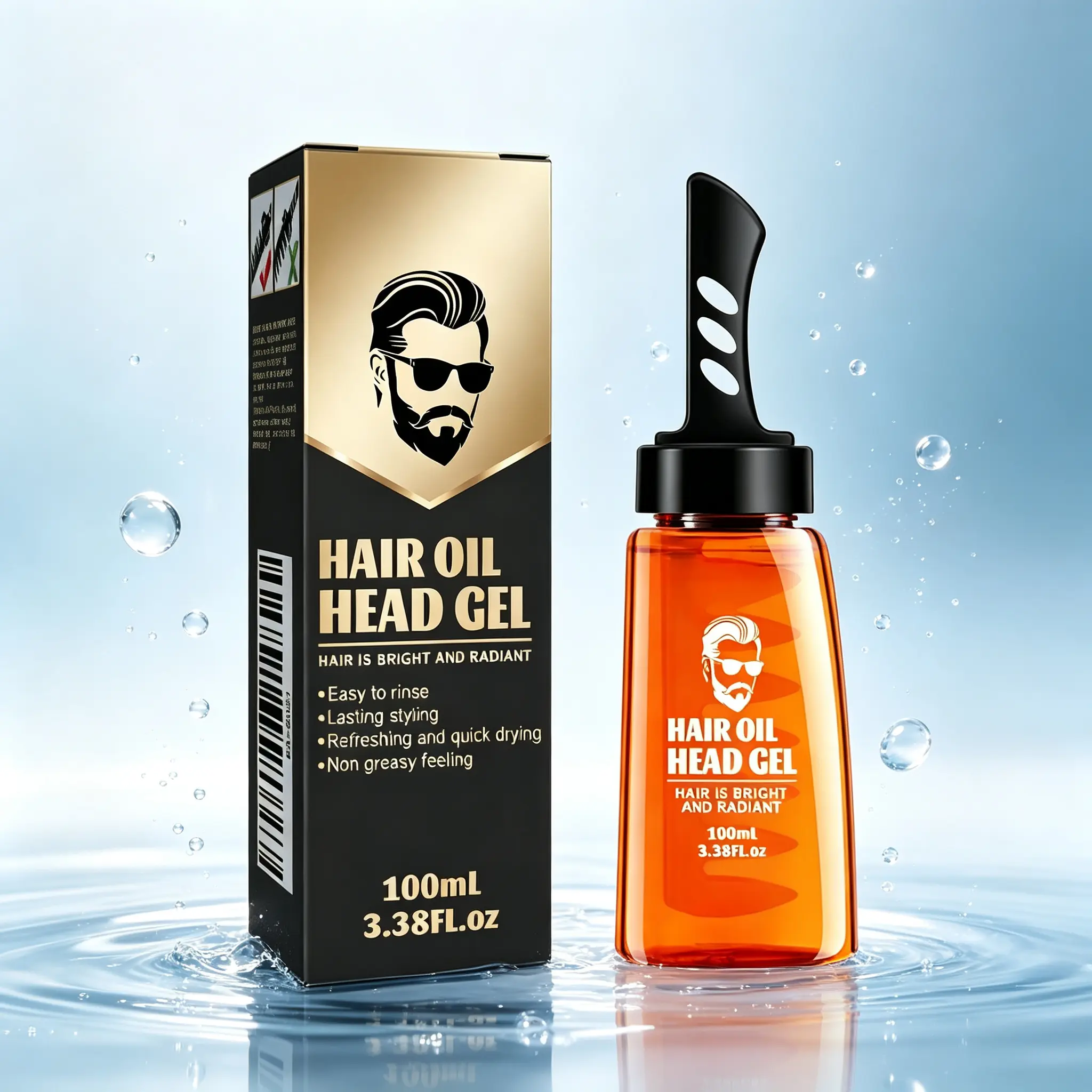 Lightweight Hair Styling Gel for a Daily Glossy Finish - Non-Greasy Hold, Easy Rinse Haircare for All Hair Types, 100ml