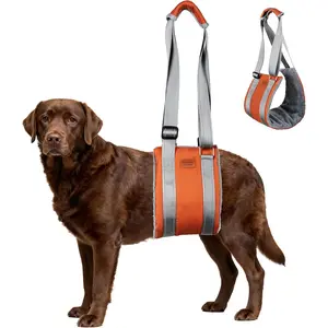 Dog Sling for Back Legs Dog Lift Harness Magic Tape Hip Support Harness Rehab to Help Senior,Injured,Arthritis,Hip Dysplasia,Weak Rear Leg,Disabled,After ACL/CCL Surgery,TPLO Dogs (Brown, L)