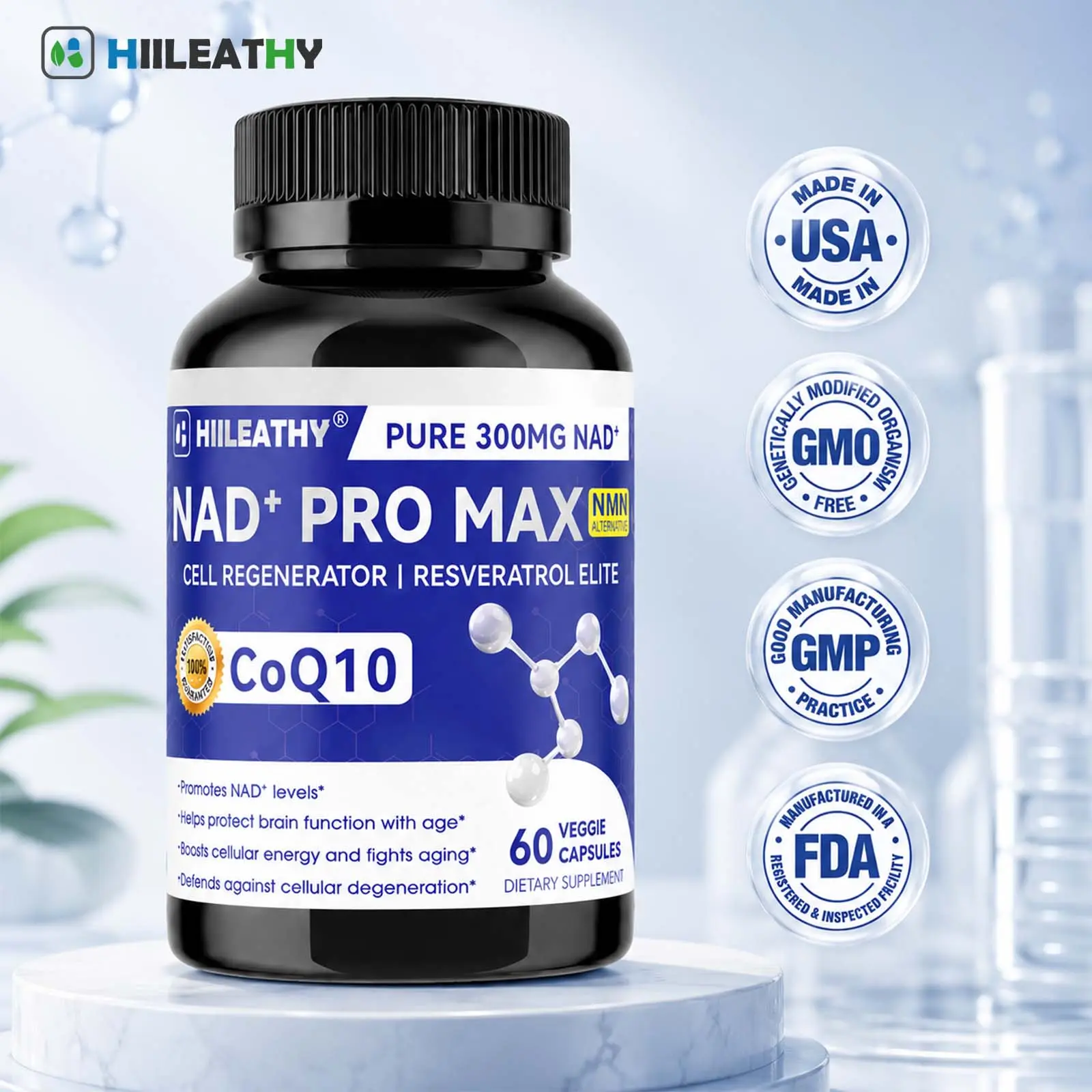 HIILEATHY NAD+ Pro Max Twin Pack - High Quality Premium Daily Lifestyle Nutrient Set