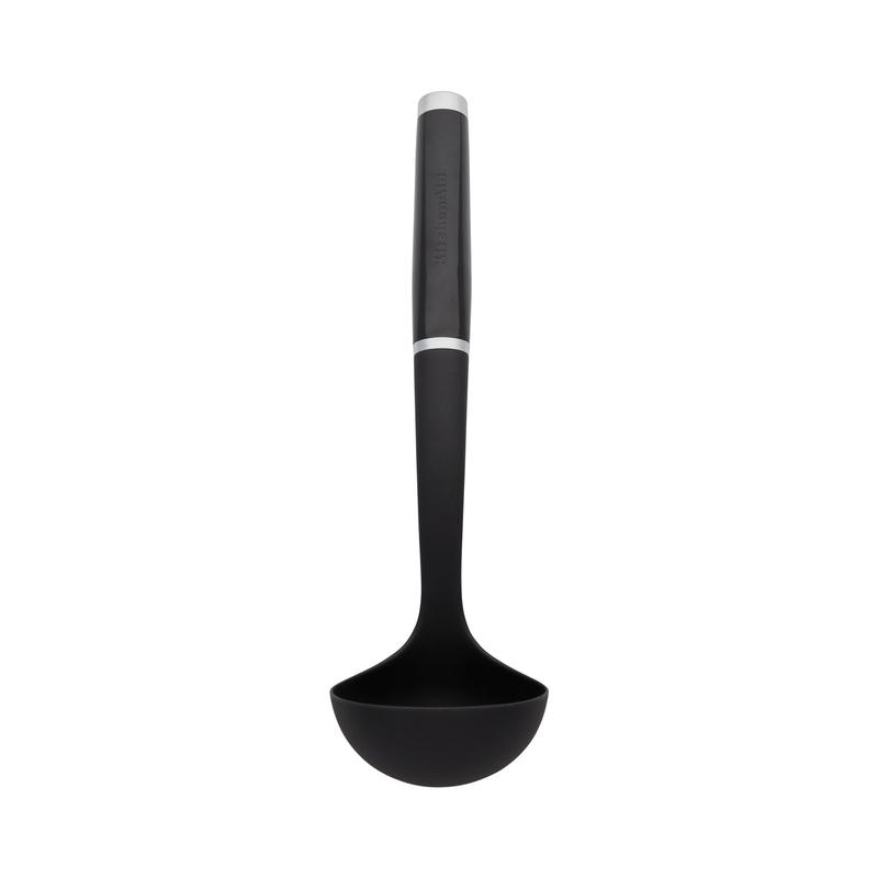 KitchenAid Black ABS Plastic Single Soup Ladle - Heat-Resistant Kitchen Tool, Dishwasher Safe Everyday Use Cooking Utensil, 0.34 lbs, Max Temp 450°F