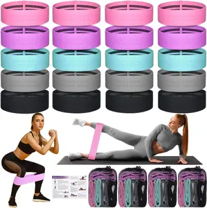 20 Pcs Fabric Resistance Bands for Working Out Women Men 5 Levels Non Slip Stretch Workout Bands for Hip Thigh Booty Elastic Exercise Bands for Leg Pilates Squat Yoga Pull Up Workout