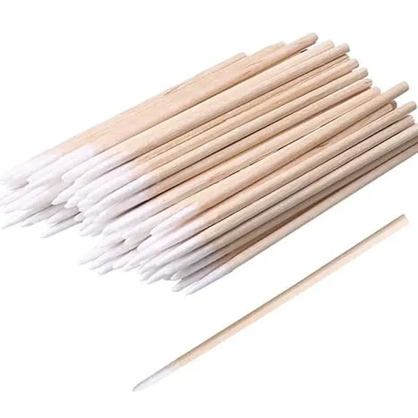 Pointed Cotton Swabs 200 Count Precision Cotton Tip Applicators with Wooden Handle 4 Inch Double Pointed Cotton Sticks for Makeup Eyebrow Microblading Nail Art Tattoo Beauty Cleaning & Crafts