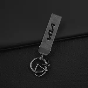 Luxury Leather Car Keychain, Printed Logo Keyring, Accessories for Kia Models, Elegant Design, Perfect Gift Idea