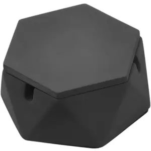 Concrete Ashtray with Lid - Windproof Design, Stainless Steel Liner, Removable, Indoor/Outdoor Use, Natural Concrete Appearance Industrial