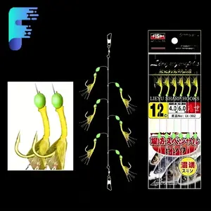 1 Pack Yellow Carbon Steel Fishing Hooks - Sharp Treble Hooks with Green Swivel Lures for Bass Trout Salmon, Saltwater & Freshwater Fishing, Durable Corrosion-Resistant Multi-Purpose Angling Lures, Swivels for Fishing, Fishing Equipment