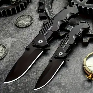 1 piece outdoor folding knife, high hardness stainless steel blade, portable multi-function pocket knife, suitable for outdoor camping and survival, Stainless steel tool