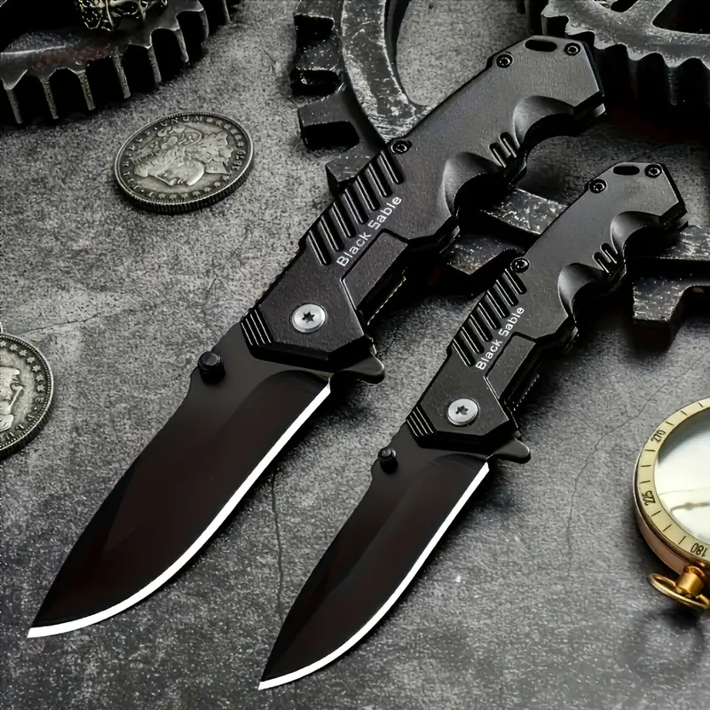 1 piece outdoor folding knife, high hardness stainless steel blade, portable multi-function pocket knife, Camping Knives, suitable for outdoor camping and survival, Outdoor Survival EDC