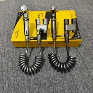 Stainless Steel Toilet Companion Flushing Spray Gun Faucet One in and Two out Booster Home Bathroom Accessory