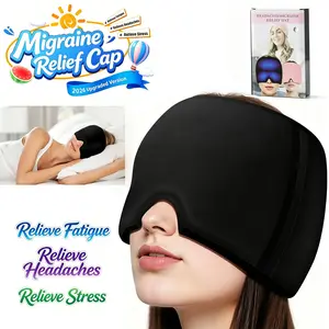 Migraine Relief Cap, Soothing Headache Hat, Ice Pack Mask, Face Cold Compress, Cooling Gel Head Wrap, Tension, Stress, Hangover Relief