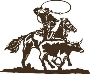 Cowboy Roping Calf Western Rodeo Bull Horse Car Truck Window Vinyl Decal