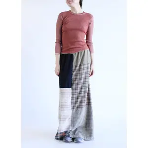 RCYCLD Flannel Pieced Maxi Skirt