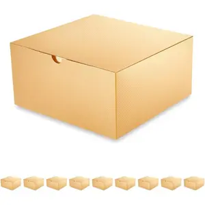Boxes with Lids 10 Pack 8x8x4 Inches, Paper Bridesmaid Proposal Boxes, Christmas  Boxes in Bulk for Wedding, Party, Light Weight Gifts (Glossy , Grain Texture)