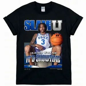 [FreeShip] Isaiah Evans It's Showtime Shirt - Premium Cotton SLAM Graphic Tee - Trendy Game Day Outfit for Duke Fans R0U